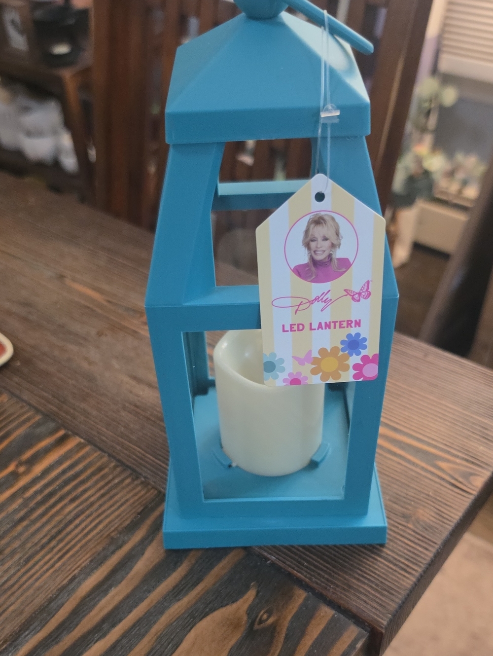 Dolly Parton New  Teal Blue LED Table Lantern